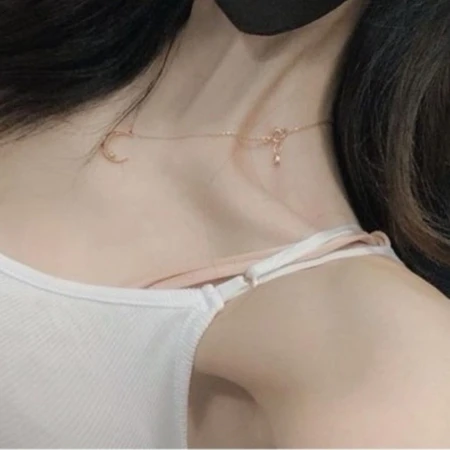 14K 목걸이 (멜리다이아 로즈골드 초승달 모양) + 티파니 복주머니 증정? 이미지 4