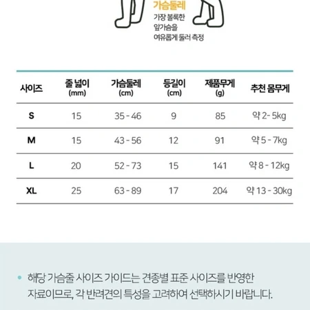 강형욱 보듬 가슴줄 S스몰가슴줄