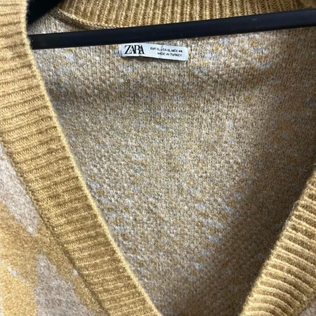 자라 아가일 니트 가디건 xl ( zara cardigan) 텍제거 새제품