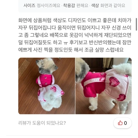 강아지 시크릿쥬쥬 원피스 XL 새것