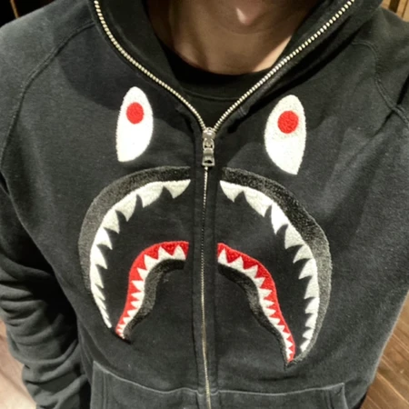 Bape front shark 샤크 후드집업