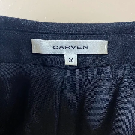 CARVEN 까르벵 여성 더블 코트 55 블랙