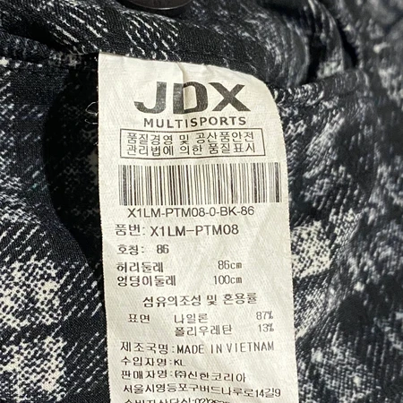 32-33인치 JDX 골프 남성 골프 바지 체크 블랙