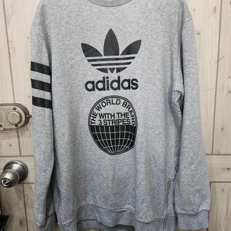 (105,XL) adidas 아디다스 회색 기모 맨투맨 !