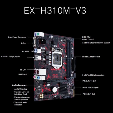 메인보드 ASUS EX H310M-V3 1151v2