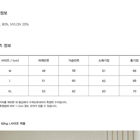 유니온 블루 울 니트 후드 L